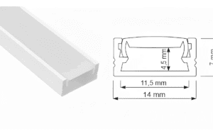 Profil Line Mini 2mb , Kolor Biały , Klosz mleczny wciskany, 1kpl