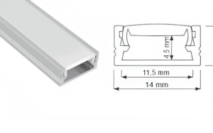 Profil Line Mini 2m , Kolor: Aluminium, Klosz Mleczny wciskany , 1kpl