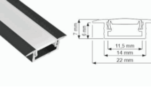 Profil Inline Mini XL Led 2mb, Kolor Czarny, Klosz opal , 1kpl