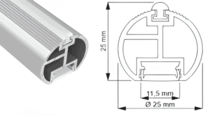 Profil RELING PLUS 2mb , Kolor Aluminium , Klosz opal, 1kpl
