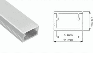 Profil Line Micro 2mb, Kolor Aluminium , Klosz opal , 1kpl