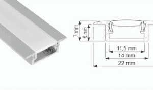Profil Line XL 2mb , Kolor Aluminium, Klosz mleczny wciskany , 1kpl