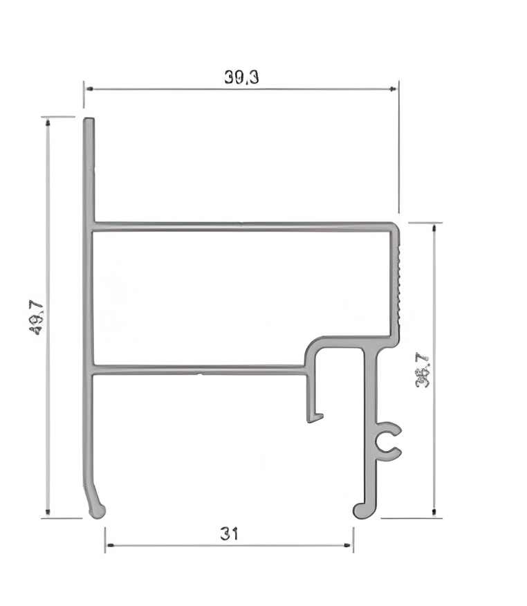 MODEL SL 30 (Zestaw)-Profil Ścienny LED szeroki z kloszem PVC 1mb - obrazek 3